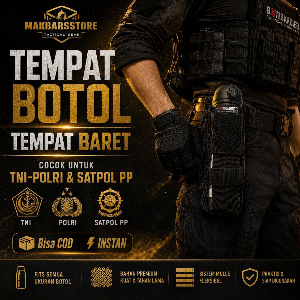 Pouch Tempat Botol Minum Tactical Tempat Baret TNI POLRI Satpol PP Molle System Premium