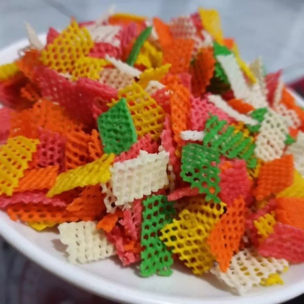 (500gr) Krupuk taro warna warni mentah