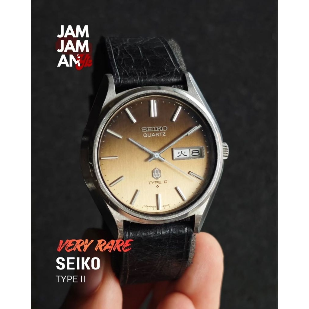 Jam Tangan Pria Sangat Langka Automatic Seiko Type III with Brown Sunburst Dial Made in Japan