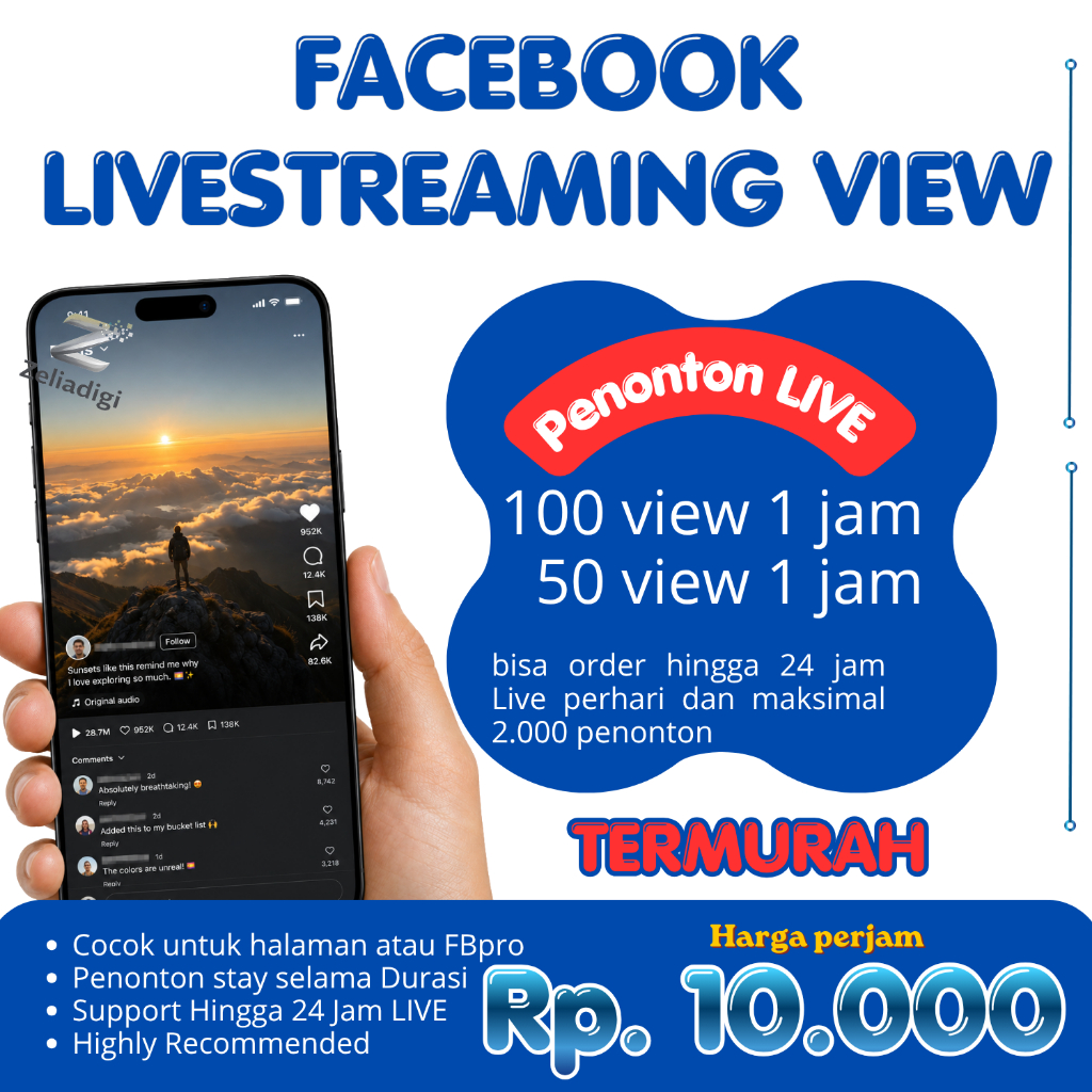 Facebook Live view Penonton LIVE FB Efbe Zeliadigi