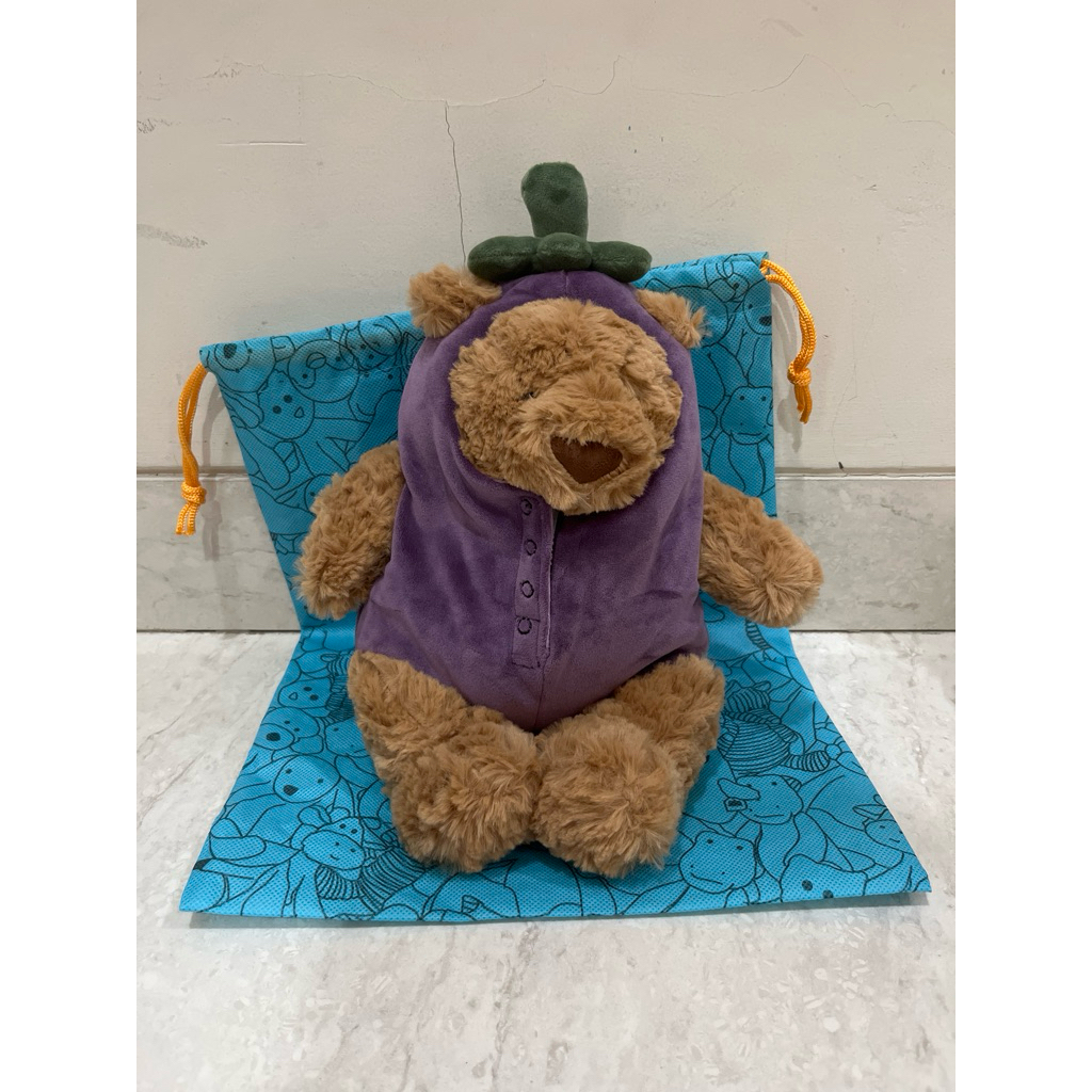 Jellycat Bartholomew Bear Eggplant Boneka Plush Soft Lucu Premium