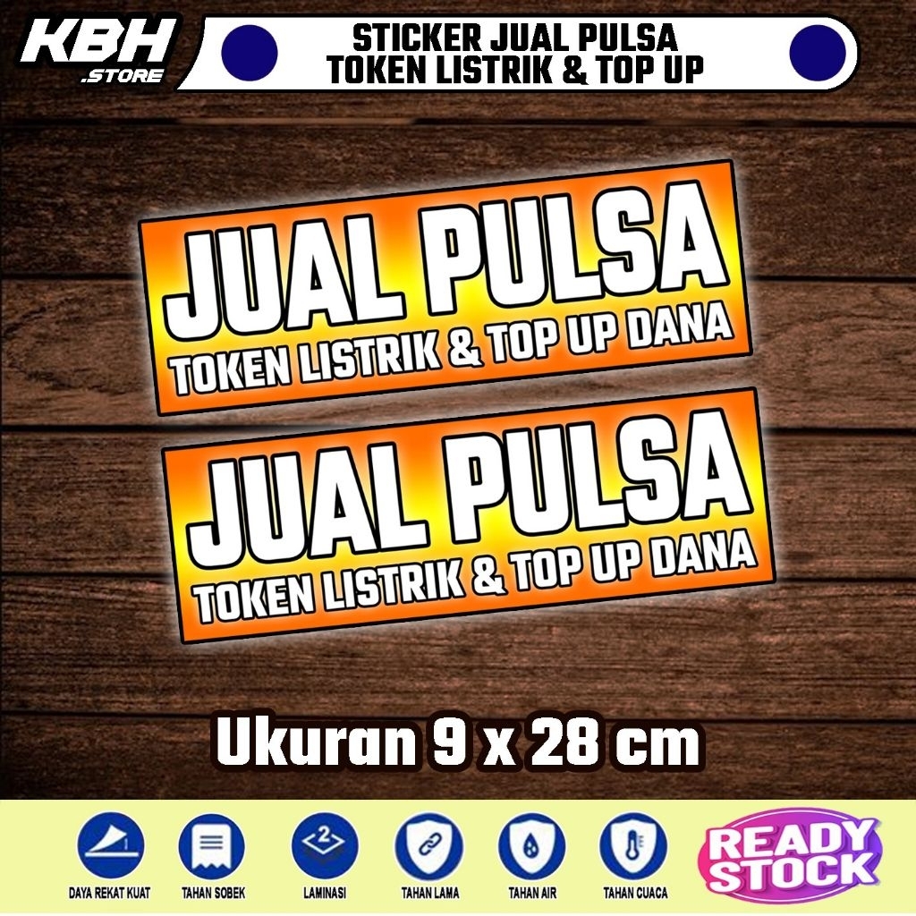 Stiker Konter Pulsa 9x28cm Bahan Vinyl Laminasi Dingin - Stiker Jual Pulsa Token Listrik All Operato