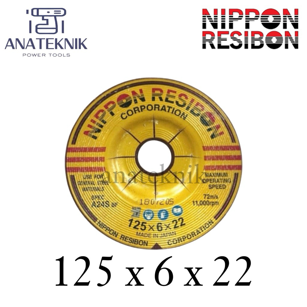 batu gerinda NIPPON RESIBON 5x6inch A24S (125x6x22)