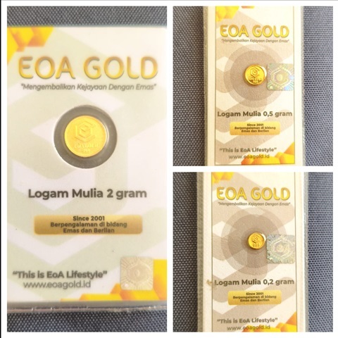 Emas Logam Mulia EOA sejenis Antam Galeri 24 Karat 2 gr 0.5 gr 0.2 gr gram