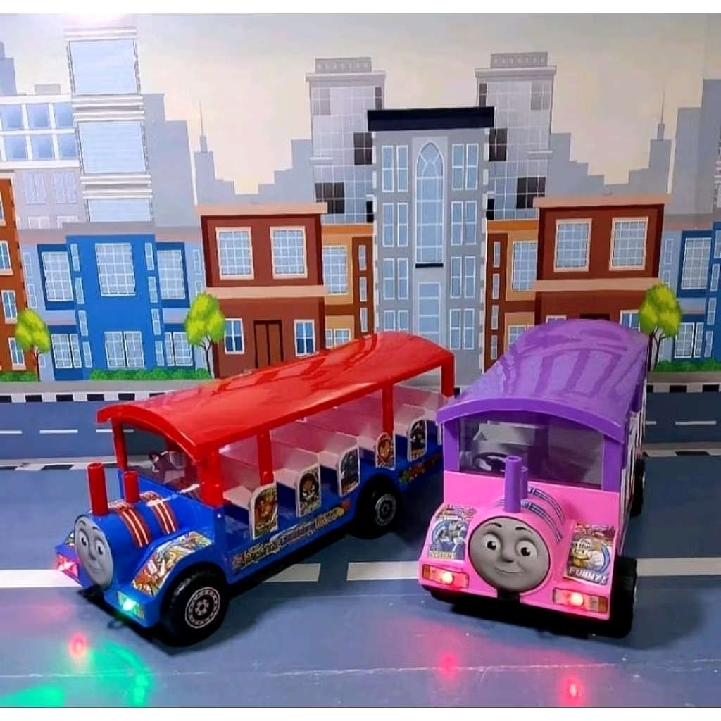 Mainan Odong Odong Anak Lampu Musik – Mobil Kereta Tarik
