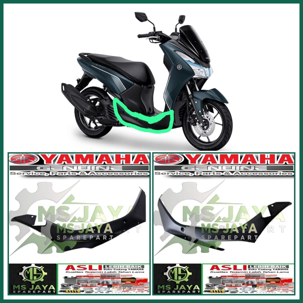 COVER UNDER DEK BAWAH SAMPING PIJAKAN KAKI LEXI 125 KANAN/KIRI ORIGINAL YAMAHA B3F-F8385-00 B3F-F839