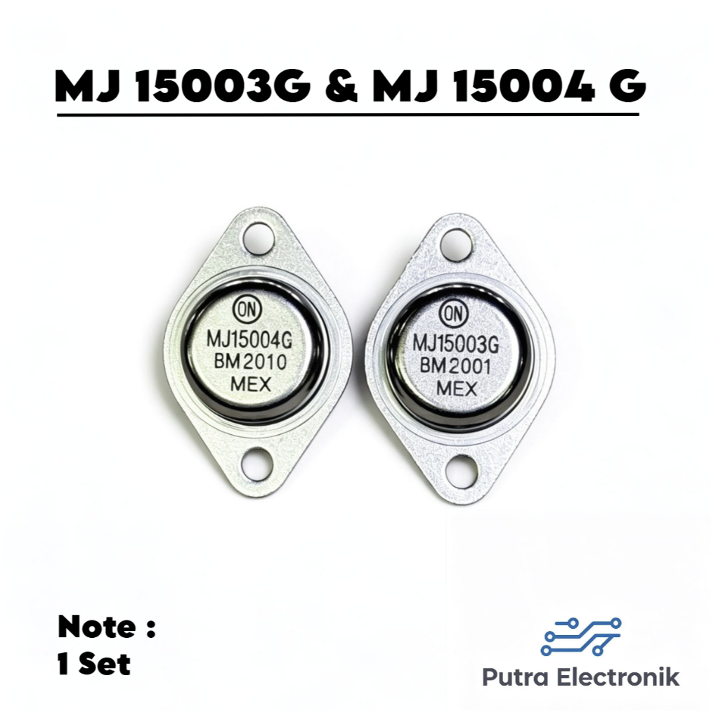 TR TRANSISTOR JENGKOL MEXICO MJ 15003 G & MJ 15004 G SET ASLI ORIGINAL MJ15003 MJ15004