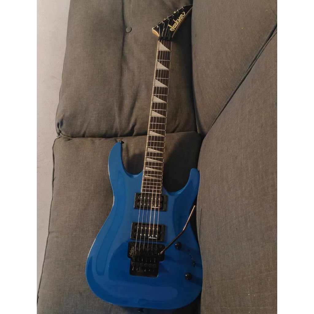 Jackson JS32 Dinky arch top bright blue gitar original