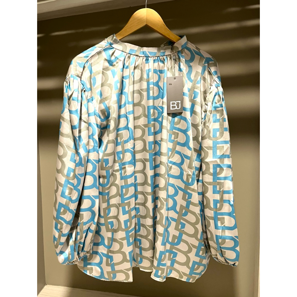 NEW - Benang Jarum - Monogram Gathered Blouse - Blue