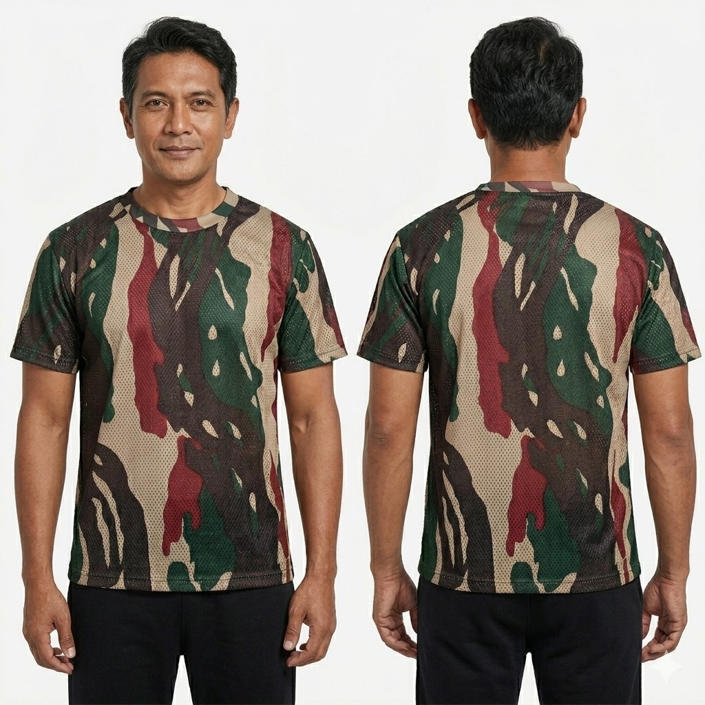 Kaos Jala - Jaring Army kopassus Pendek
