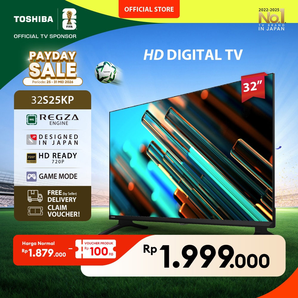[HD Digital TV] Toshiba TV 32" HD Digital TV - Dolby Audio Regza Game Mode HDMI USB - 32S25KP