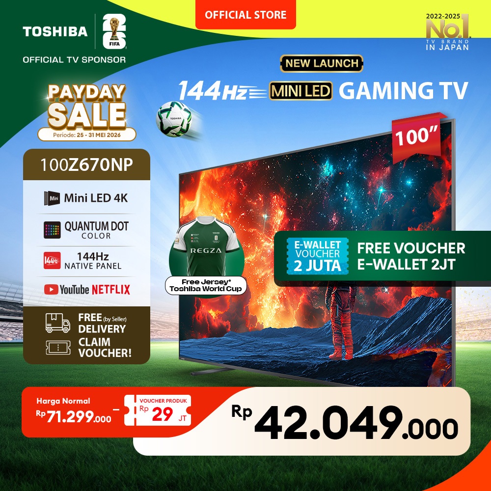[4K Mini LED 144Hz] [FREE BRACKET] Toshiba GAMING TV 100" 144Hz 4K UHD Smart TV - Dolby Vision IQ an
