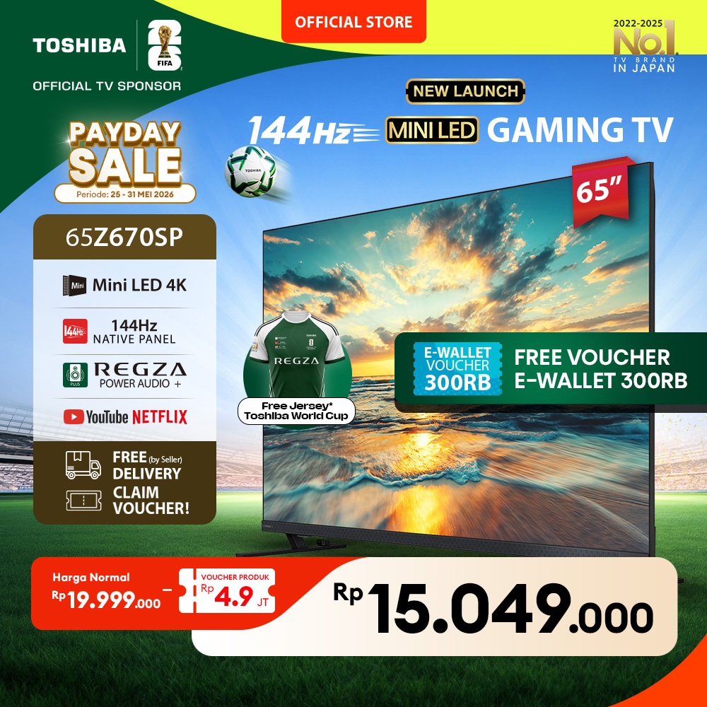 [AI 4K Mini LED TV] Toshiba 65" 4K UHD AI Smart TV - Dolby Vision IQ Dolby Atmos HDR10+ AMD Freesync