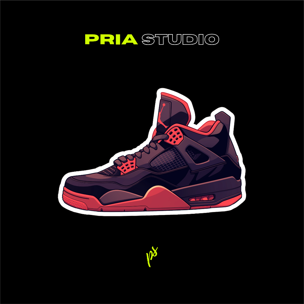 Stiker | Stiker Sneaker | Stiker Sneakers | Nike Air Jordan 4 Retro Red Thunder sneaker