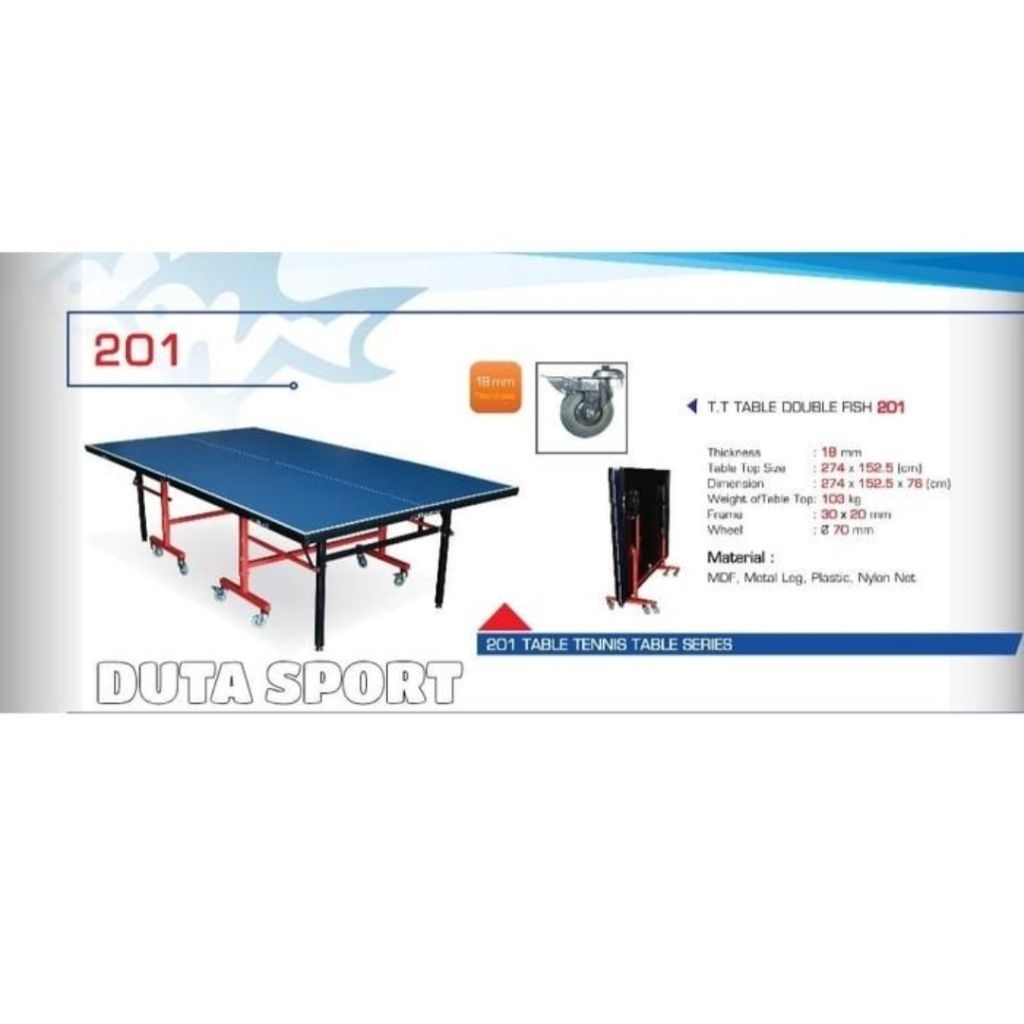 Tenis Meja Pingpong Double Fish 201 100% ORIGINAL
