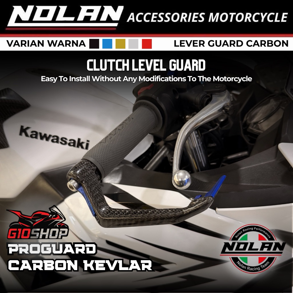 proguard hand guard lever guard Sabit V2 Carbon Kevlar Nolan Cocok untuk motor nmax aerox Xmax Vario