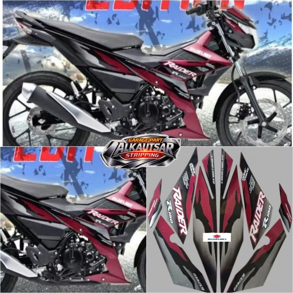Striping stiker Suzuki Satria fu f Raider 150 led 2023 2024 list body standar berkualitas terbaik GA