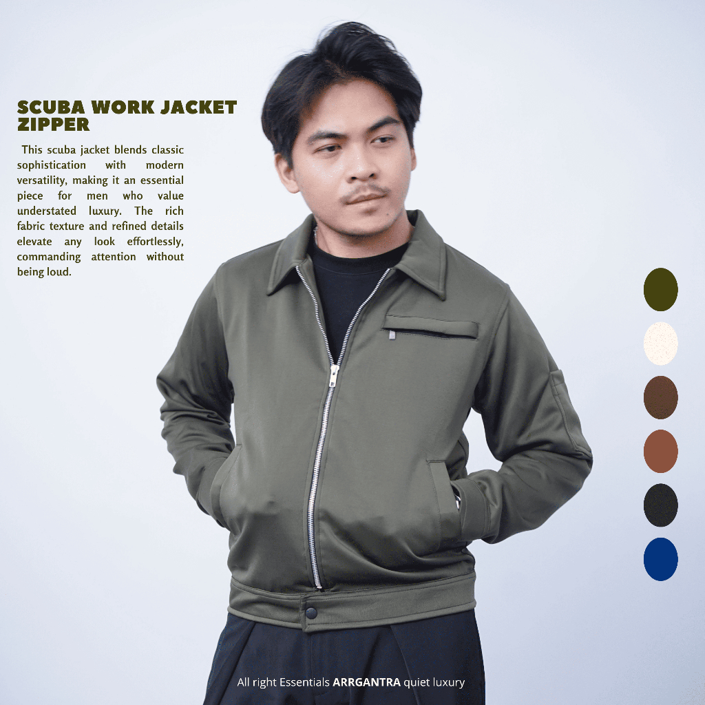 ARGTA Jaket Scuba Work Zipper Pria Premium