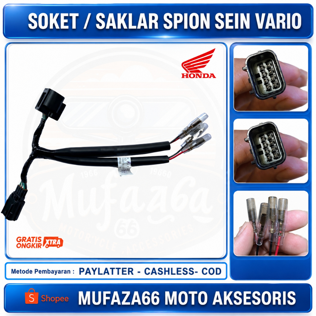 Kabel socket / Soket Kabel Spion Lampu Sein LED Vario 125 150 160 Tahun 2018-2023