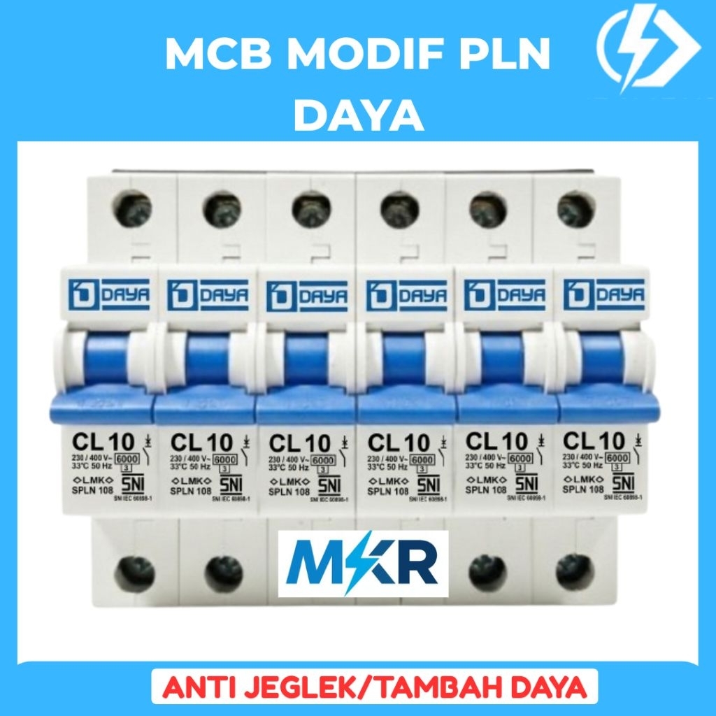 Mcb Daya modif anti jeglek 2a sampai 50a 63a
