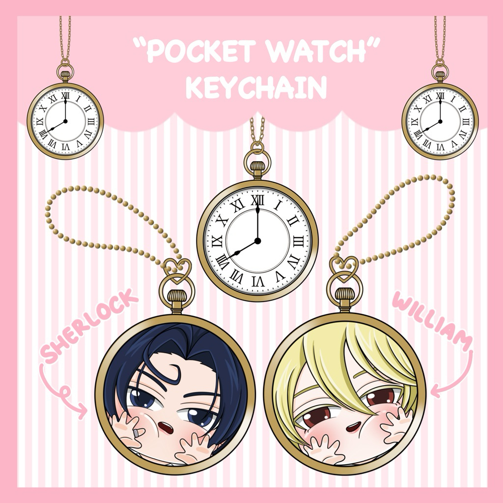 Pocket Watch Keychain Sherliam, William james moriarty, Sherlock holmes, Moriarty the patriot