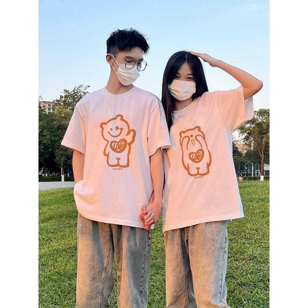 SSMY DT556 Kaos Couple cute character new Sablon Desain Pria Women Unisex Fashion Baju Pakaian Katun