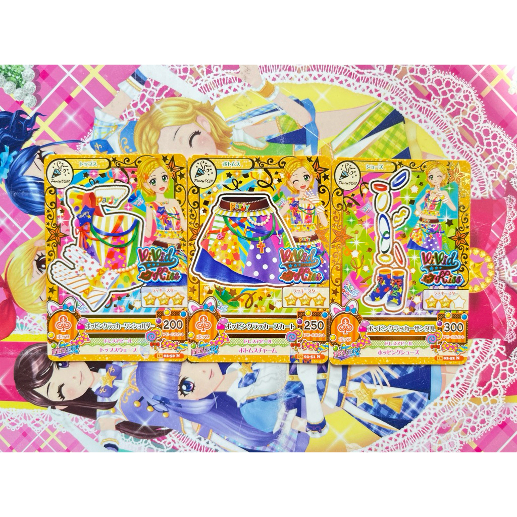 Kartu Aikatsu Poppin Cracker Set Hinaki Shinjo Vivid Kiss Party Deco Fever BOOM Fairy Tale Story Ori