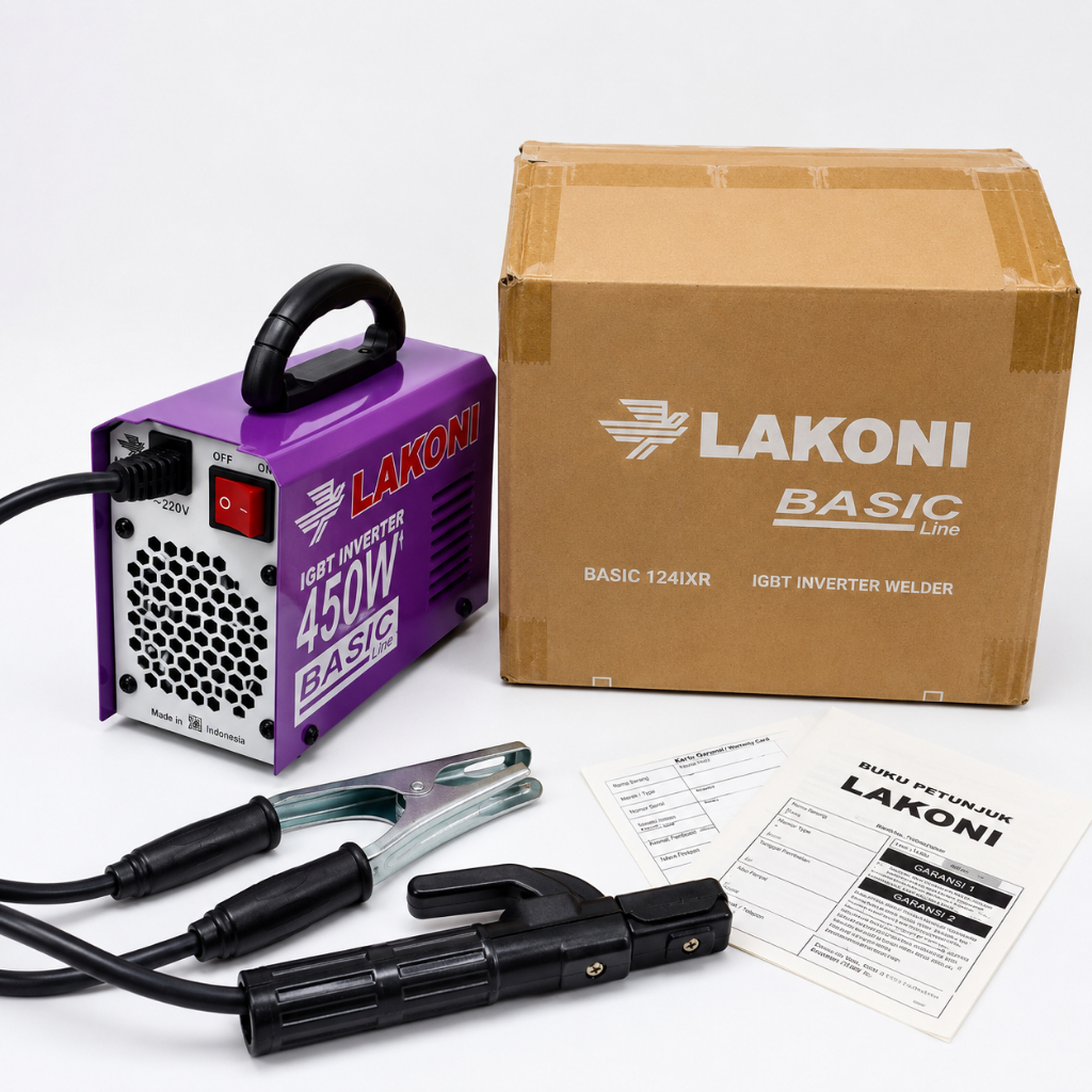 Mesin Las LAKONI 450 Watt Basic 124ix - LAKONI IGBT INVERTER 450 WATT Trafo Las Lakoni Tinggal Pakai