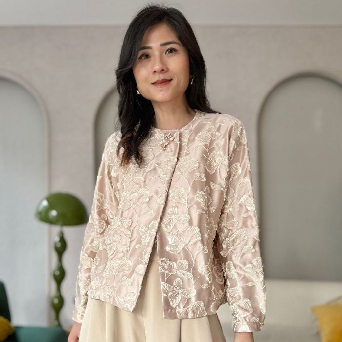 Tera Outer - Outer Jacquard - Outer Motif - Cardigan Motif Bunga
