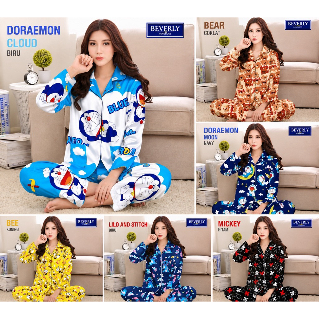 Setelan tidur katun PP/ Setelan tidur PP / setelan tidur polos / setelan tidur karakter / baju tidur