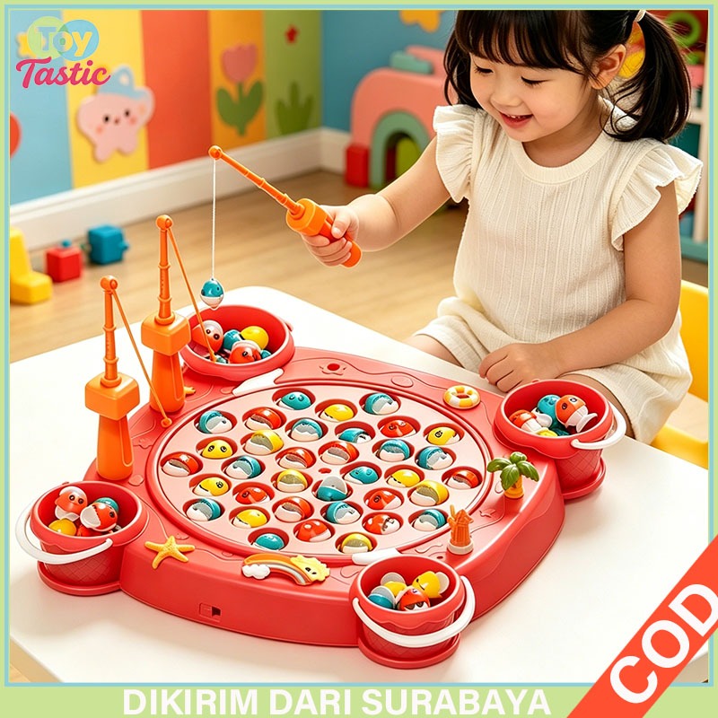 Pancing Magnet Mainan Mancing Ikan Set Lengkap Mainan Edukasi Anak