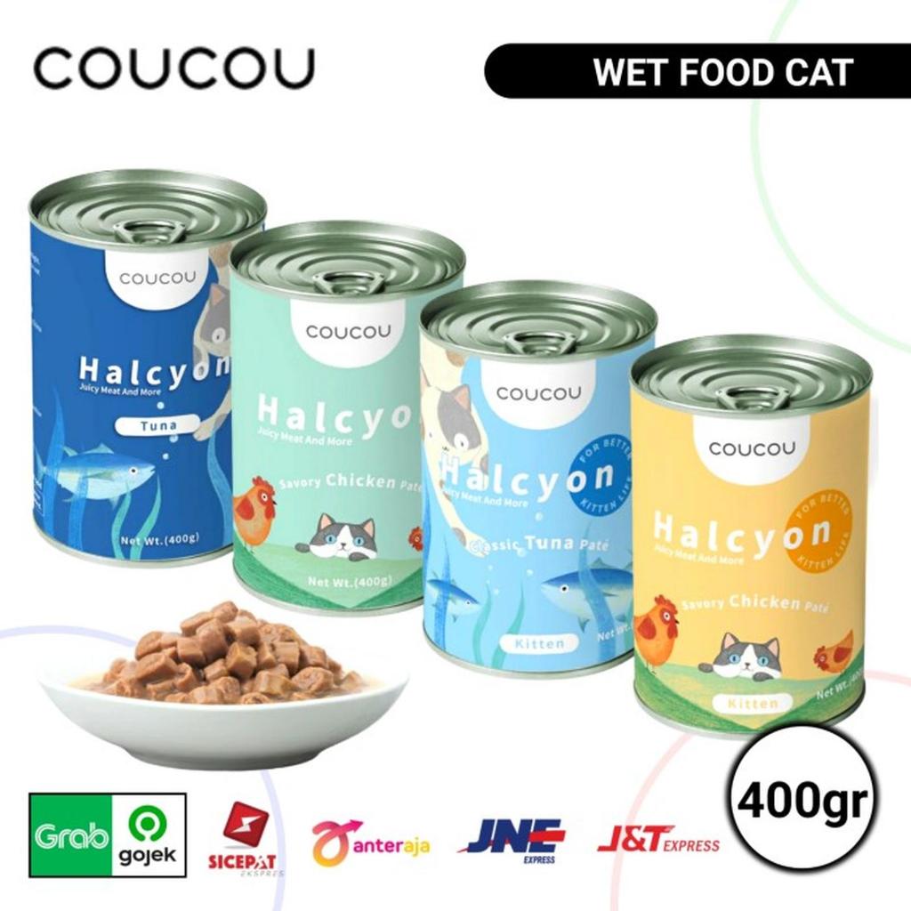 CouCou Halycon 400gr Wet Food Kaleng Can For Cat - Makanan Basah Kucing Cou Cou / Coucou Wet Food