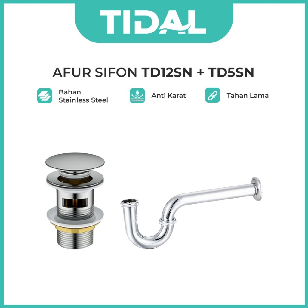 Paket Afur Sifon Wastafel Leher Angsa Set Tidal TD11SN/TD12SN+TD5SN