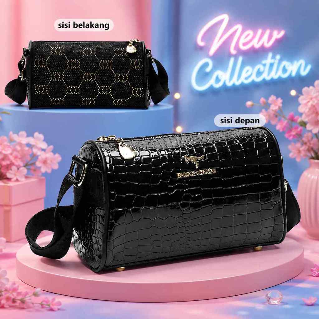 gcb82194 Tas Selempang Sling Bag Bahu Wanita 23*11*14 Cm Tas 2 Sisi