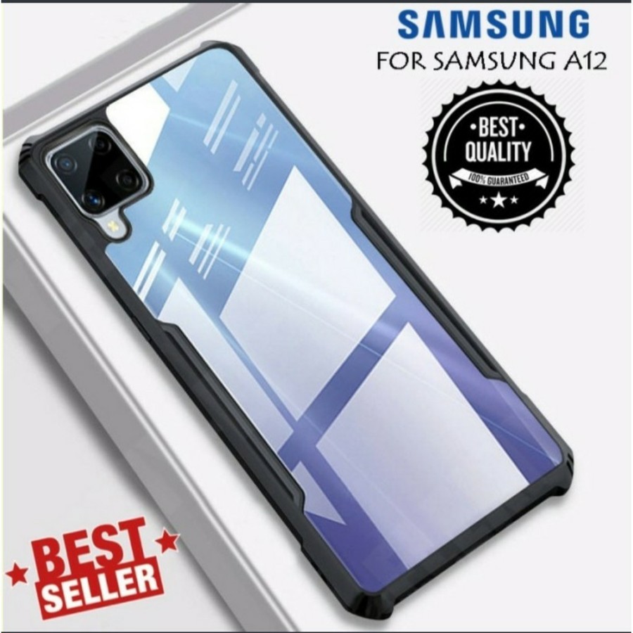 Case Samsung A12 M12 Case Armor Bumper Shockproof Transparant