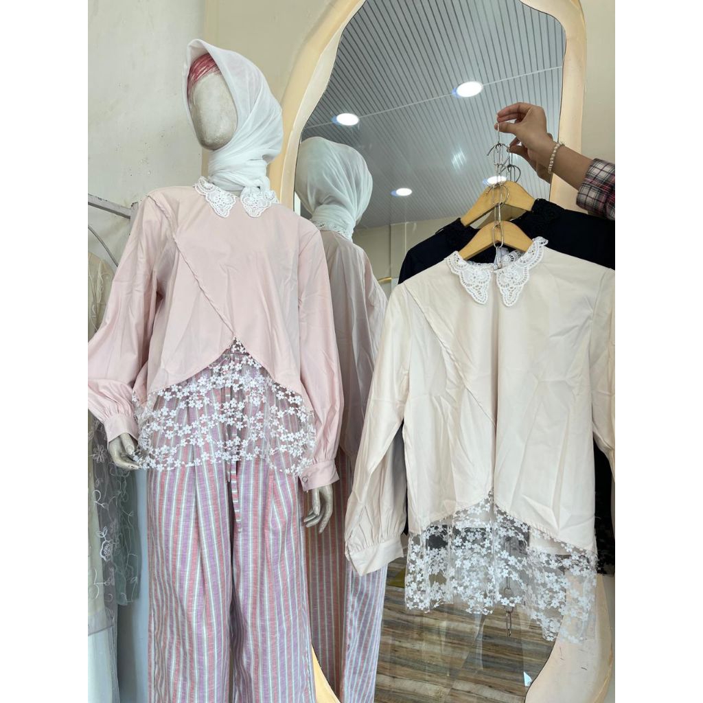 ATASAN WANITA RENDA PATCHWORK KOREA