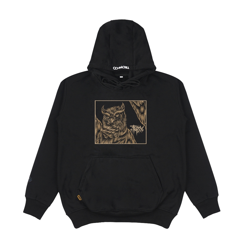 TROY COMPANY Hoodie Black Midnight Perch - Hoodie Pria Hitam KHD 2399