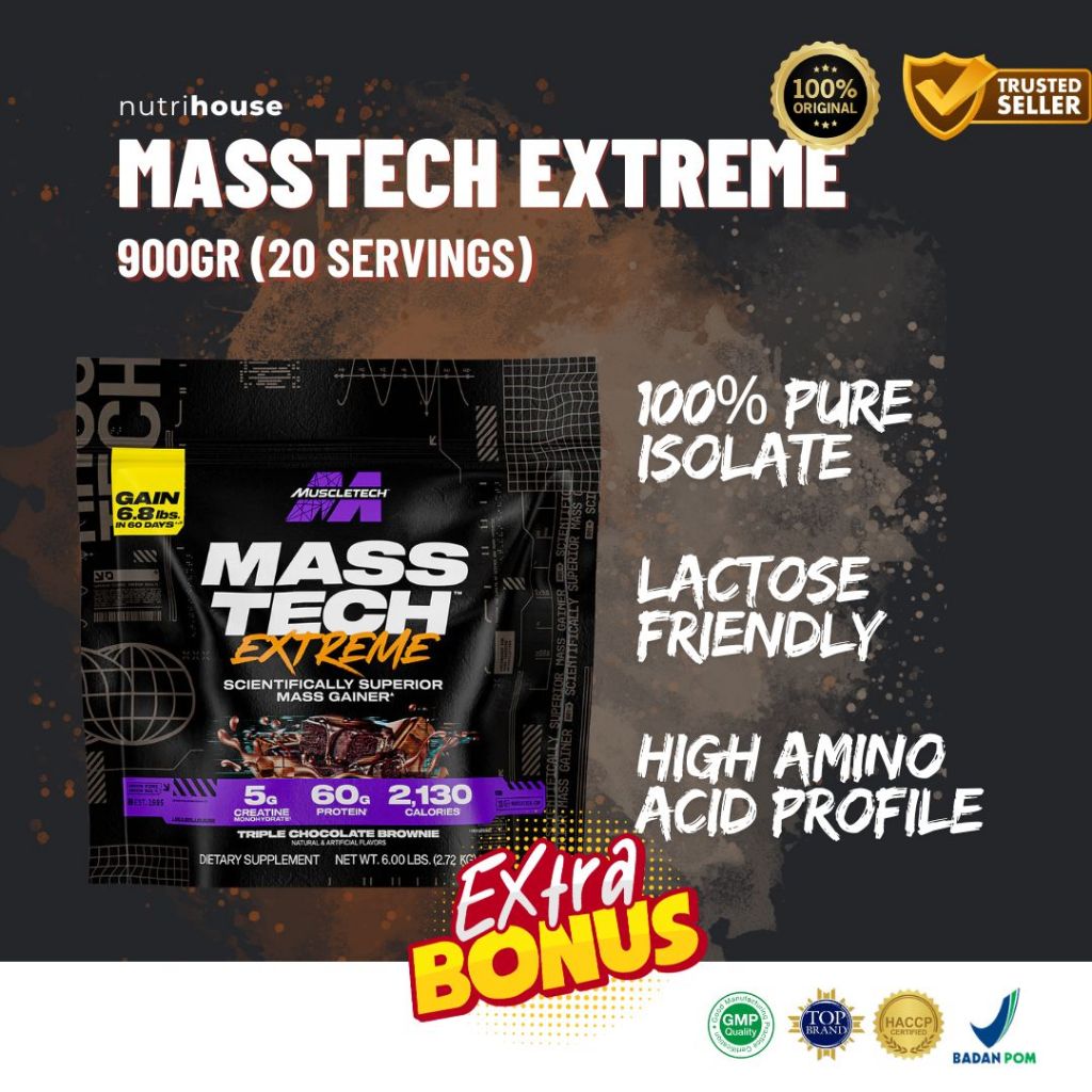 Muscletech Masstech Extreme 2000 20lbs and 12lbs Gainer Mass Tech Extreme Nutrihouse Nutri House