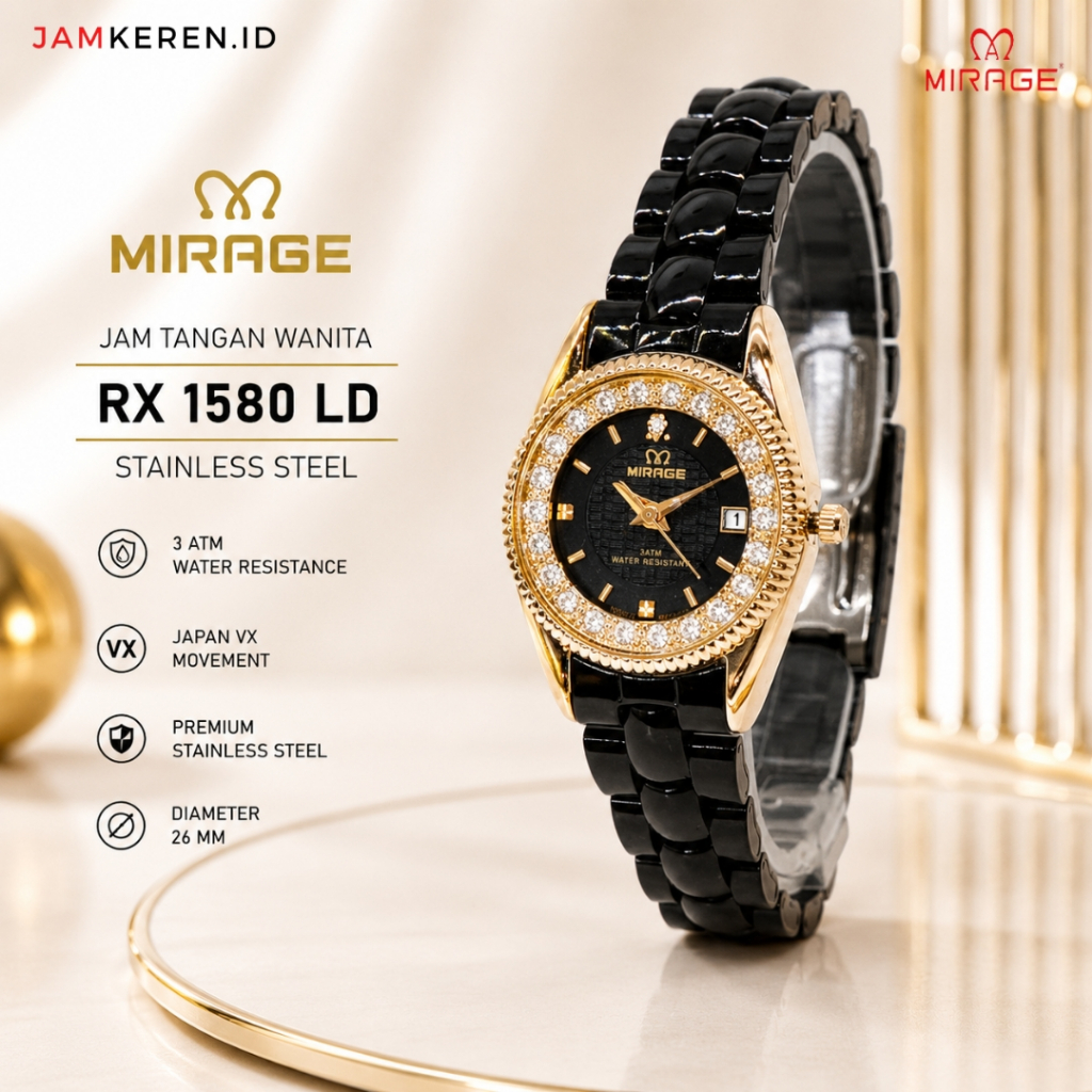 Mirage | Jam Tangan Wanita | Jam Tangan Wanita Kecil | Jam Tangan - RX 1580 L Permata Fashion
