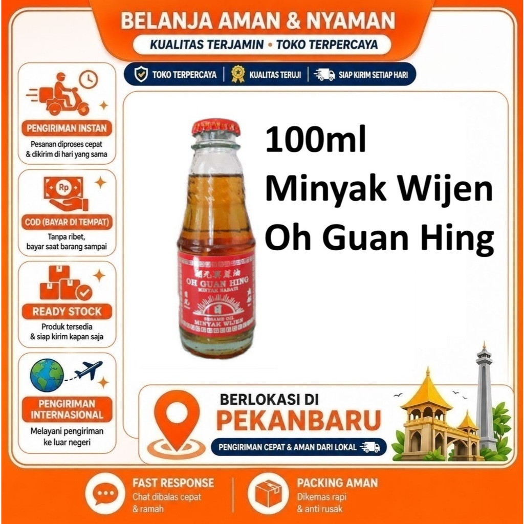 [SDW] pekanbaru/100ml Minyak Wijen Oh Guan Hing Sesame Oil 100 Gram Kemasan Botol Kaca Kecil Halal