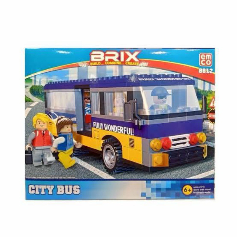 EMCO SET BRIX CITY TRUCK ORIGINAL EMCO BRIX 8812 MAINAN BRICK BIS KOTA