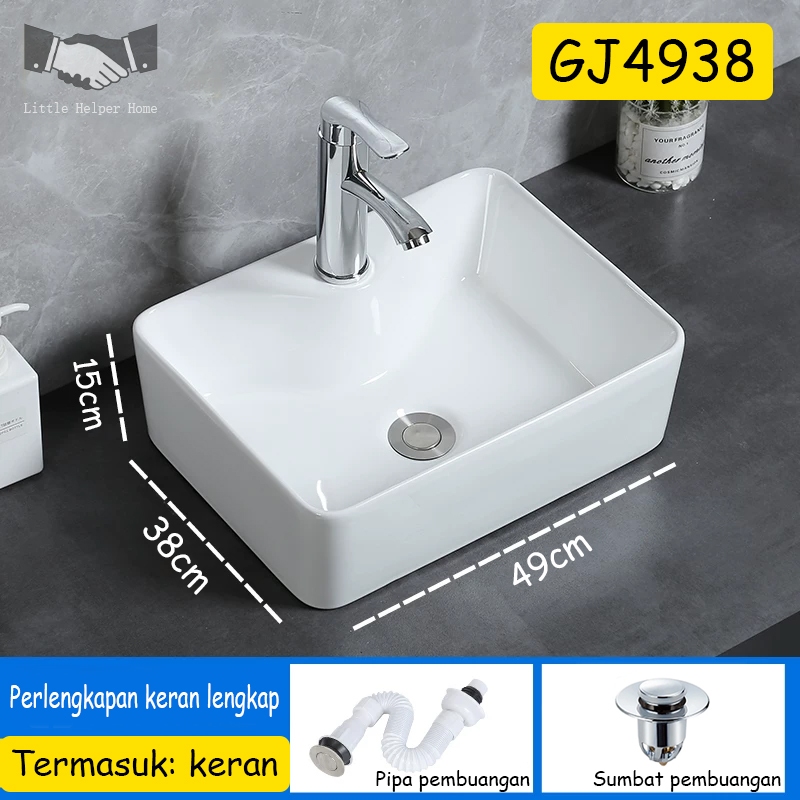 wastafel portable keramik putih,wastafel toilet,Wastafel atas meja, wastafel bergaya minimalis, wast