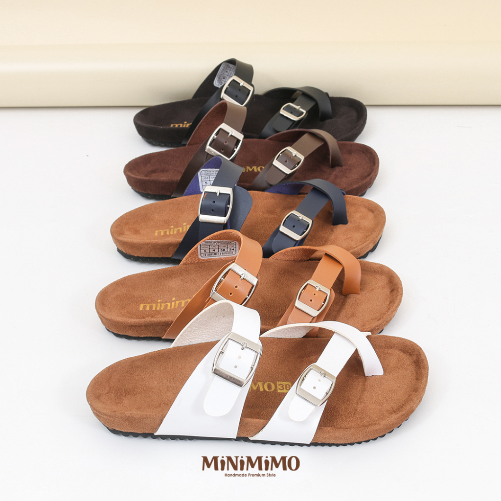 MIMOSABI Sandal Kulit Wanita / Sandal Flat Wanita Kasual - MF 002