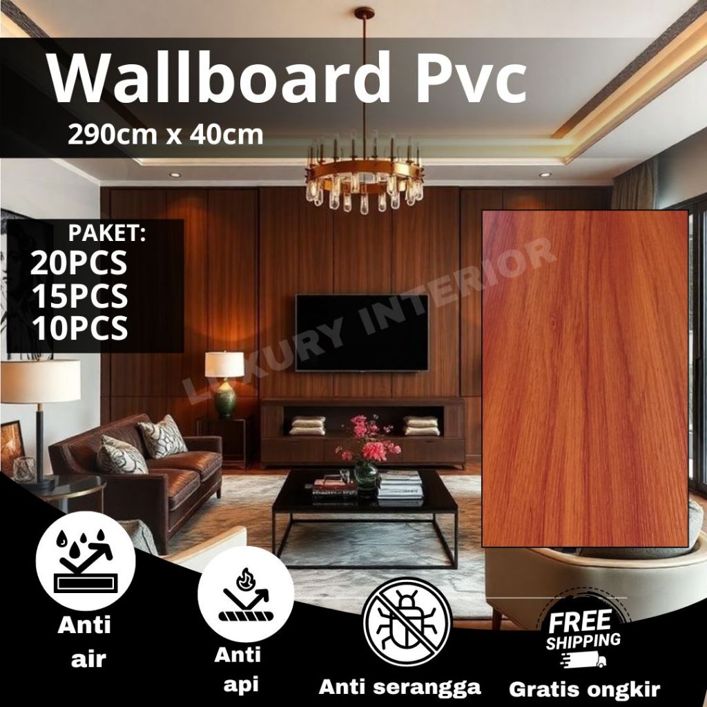 Wallboard WPC/ Wallboard Panel PVC/ Wallboard hiasan dinding Desain Modern Aestetik