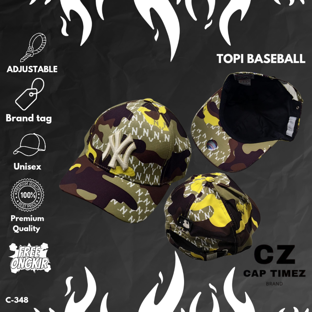 Topi Baseball MLB NY Swamp Monogram Ball Cap Yellow