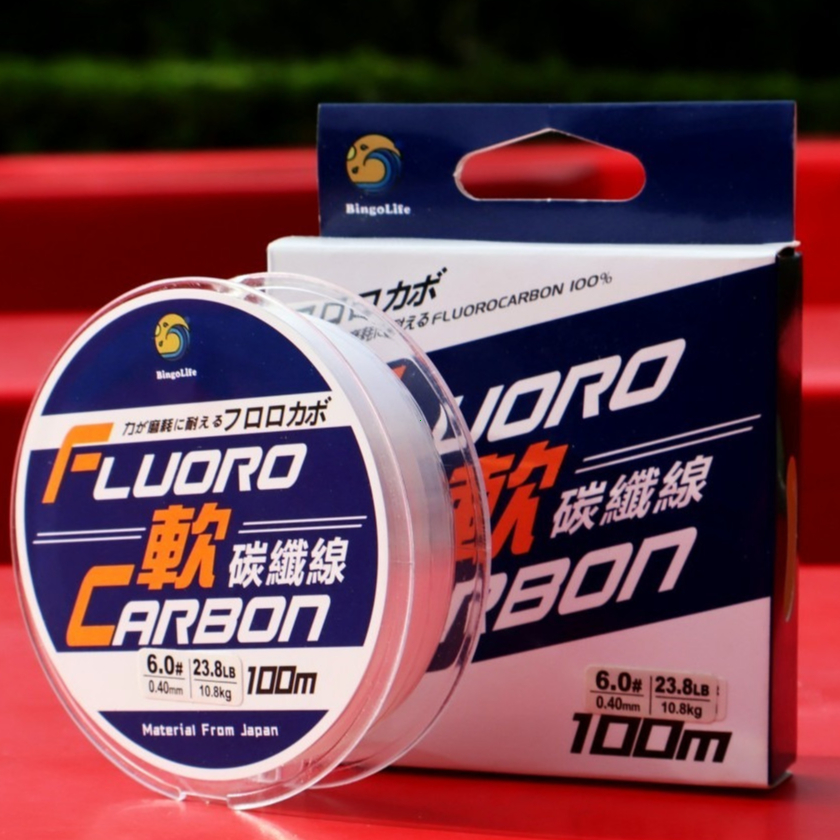 Senar Fluorocarbon Nilon Transparan 100m Tahan Lama Halus Lembut Ukuran 0.6# sampai 8# Kekuatan Maks