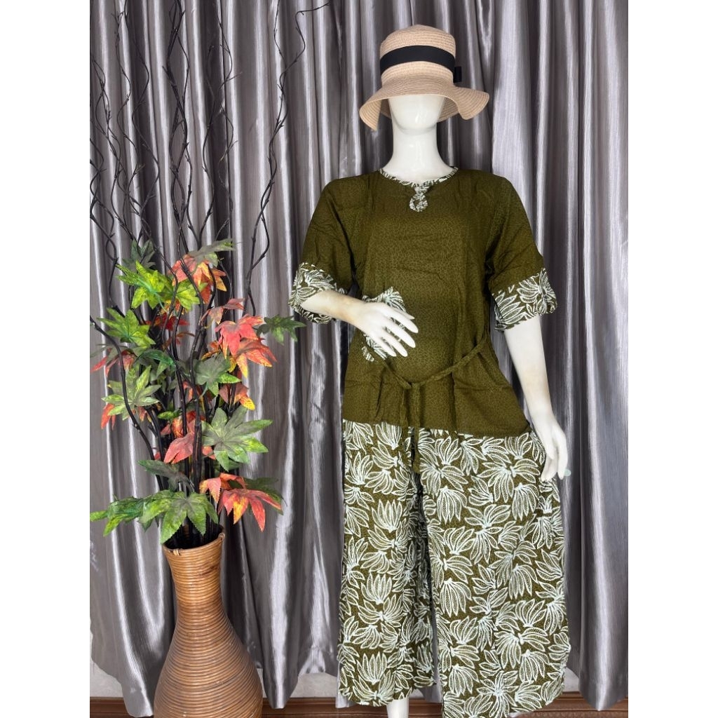 [READY STOCK] CP Palazzo Merk Pisang Bali Size Standard | Setelan Wanita Batik Pekalongan Batik Ceta