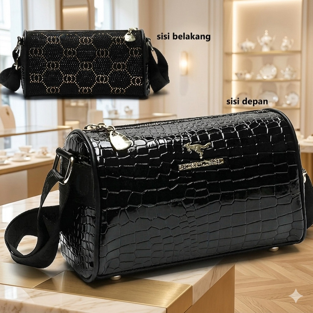 Gudang Supplier 802194 Tas Selempang Sling Bag Bahu Wanita 23*11*14 Cm Tas 2 Sisi