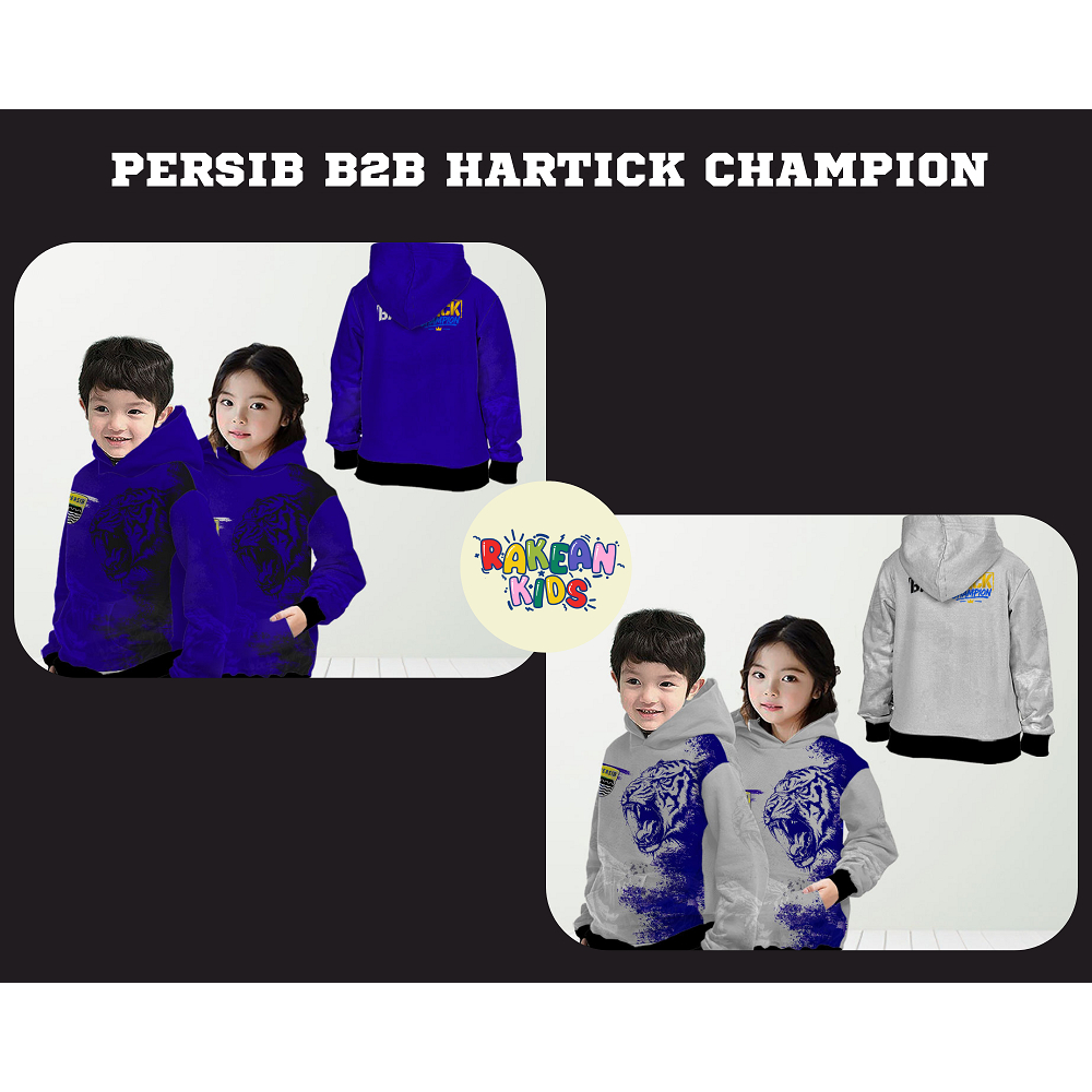 Jaket Hoodie Anak Jersey Sepakbola Football Persib Bandung B2B Hartick Champion Biru & Putih Full Pr