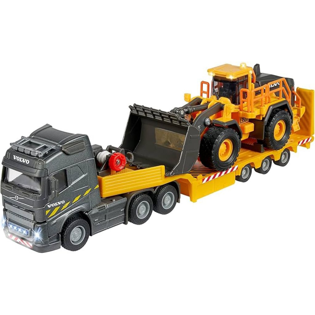 Diecast Truk konstruksi 1/50 Volvo Trailer Buldozer Majorette